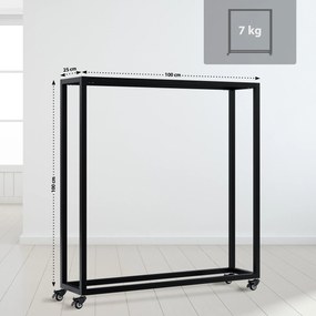 Stojan na drevo Hilta 25x100x100 cm - čierna