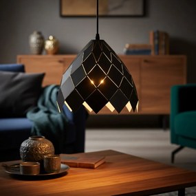 Toolight Toolight, závesná kovová stropná lampa 1xE27 APP338-1CP, čierna, OSW-05019