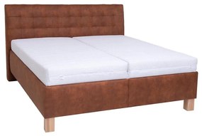 Čalouněná postel s úložným prostorem bez matrace VIOLET 180x200 cm koňak. hnědá PO0023
