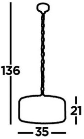 Searchlight 82101-3CC - Luster na reťazi CHAPEAU 3xE27/60W/230V