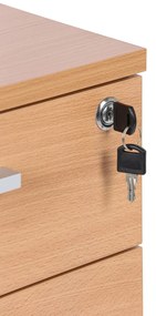 Kancelársky mobilný kontajner PRIMO WHITE, 4 zásuvky, biela/wenge