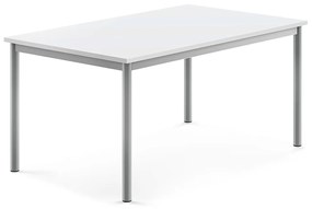 Stôl BORÅS, 1200x800x600 mm, laminát - biela, strieborná
