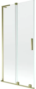 Mexen Velar L, 2-krídlová posuvná vaňová zástena 90 x 150 cm, 8mm číre sklo, zlatý lesklý profil, 896-090-003-01-50