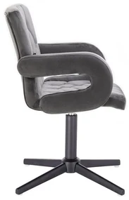 LuxuryForm DESIGN Stolička BOSTON VELUR na čiernom kríži - šedá