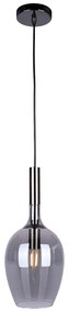 Závesné svietidlo Lugano, 1x grafitové sklenené tienidlo, b