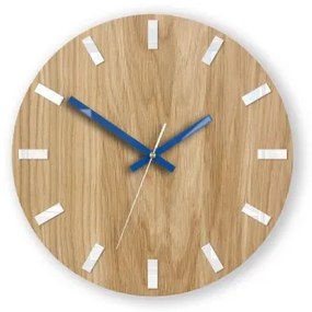 Sammer Moderné dubové hodiny SIMPLE - biela/tmavo modrá 33cm SimpleWoodWhiteGranat