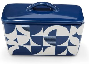 Biela/modrá keramická nádobka na maslo Bauhaus – Cooksmart ®