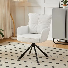 Moderná otočná stolička Grenoble biely menčester
