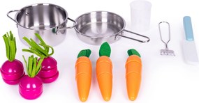 Drevená detská kuchynka ECOTOYS s doplnkami a zeleninou