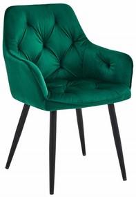 Dekorstudio Elegantná zamatová stolička JORK - tmavozelená