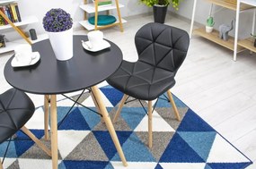 Jedálenský stôl 60 cm čierny/ hnedé nohy