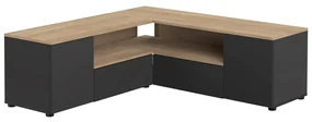 TV stolík v dekore duba v čierno-prírodnej farbe 130x46 cm Angle – TemaHome