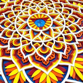 Vyrezávaná drevená 3D mandala na stenu | SENTOP PR0460-A