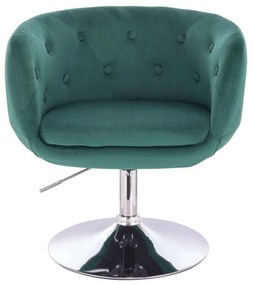 LuxuryForm DESIGN Kreslo MONTANA VELUR na striebornom tanieri - zelené