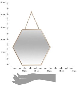 Závesné zrkadlo Hexagon, zlaté, sada 3ks