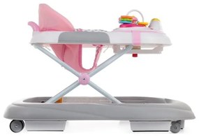 PETITE&MARS - Detské chodítko s melódiou MONTY ružová