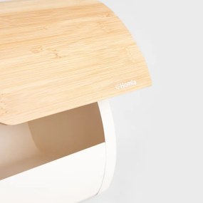 Chlebník RAKEL okrúhly, biely / hnedý 747687