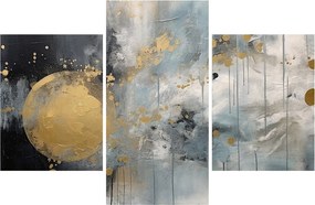 Obraz - Abstrakcia so zlatou guľou (90x60 cm)