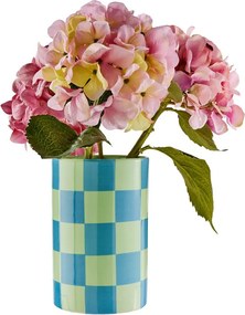 CHECKER Váza 20 cm - zelená/modrá