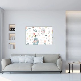 Obraz - Zvieratká na lúke (90x60 cm)