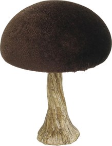 Dekorácia Velvet Mushroom 10 cm brown