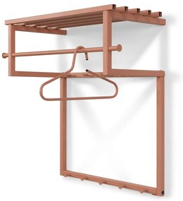 Kovový nástenný vešiak v lososovej farbe s poličkou Rizzoli – Spinder Design