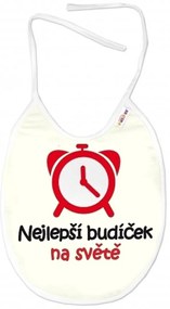 Nepremokavý podbradník, 24 x 27 cm - Nejlepší budíček na světě, Baby Nellys - smotanový