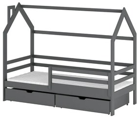 Posteľ Domček Lila 80x160 grafit