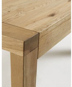 Rozkladací jedálenský stôl s prídavnou doskou v dekore duba 100x200 cm Briva – Kave Home