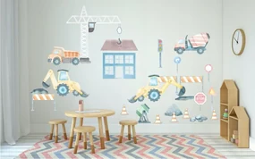 Originálna tapeta na stenu pre malých staviteľov 80 x 160 cm