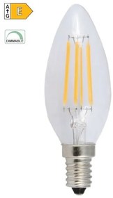 Diolamp LED Filament Candle žiarovka číra C35 5W/230V/E14/4000K/690Lm/360°/Dim