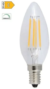 Diolamp LED Filament Candle žiarovka číra C35 5W/230V/E14/4000K/690Lm/360°/Dim