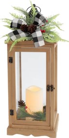 Lampáš MagicHome Vianoce, LED teplá biela, 3 x AAA, časovač, hnedý, , pohyblivý plameň