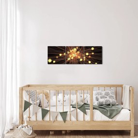Obraz abstrakcie (s hodinami) (90x30 cm)