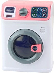 LEAN Toys Detská práčka Otáčanie bubna Svetelné zvuky Biela a ružová