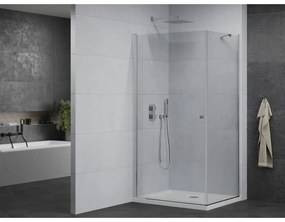 Mexen Pretoria sprchovací kút 80 x 70 cm, priehľadný, chróm + plochá sprchová vanička-852-080-070-01-00-4010