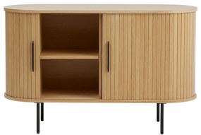 Komoda v dekore duba s posuvnými dverami v prírodnej farbe 120x76x45 cm Nola – Unique Furniture