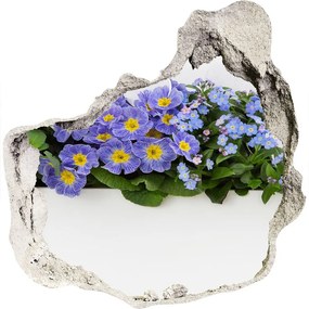 Samolepiaca diera na stenu nálepka Modré kvety nd-p-99973378
