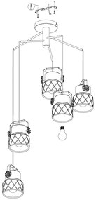 Eglo 39856 - Prisadený luster HILCOTT 5xE27/40W/230V