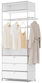 Kovový vešiak »CN3« s tyčou na oblečenie a 3 zásuvkami