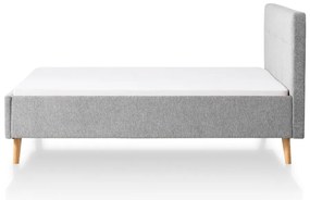 Svetlosivá čalúnená dvojlôžková posteľ bez roštu 180x200 cm Smart – Meise Möbel