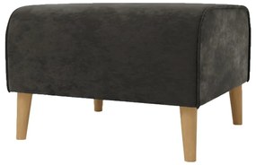 Tmavosivá zamatová podnožka Carole – Ropez