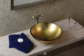 Sapho, NARVA sklenené gravírované umývadlo, priemer 44,5 cm, čirá, TY227