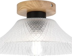 Stropné svietidlo JULL WOOD 1xE27/15W/230V dub/čiré pr. 34 cm