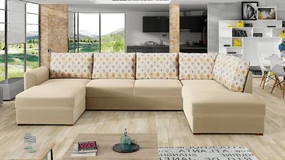 Rohová rozkladacia pohovka Astana Premium, Dostupné poťahy: tusso 11 + Sorriso 08, Strana: ľavá