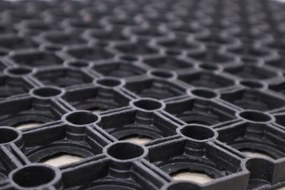 Hamat, Vonkajší čistiaci rohožka guma Domino 17mm – na von aj na doma, 40x60, čierna, exteriér