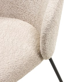 Jedálenská stolička LARISA buklé béžová/čierna