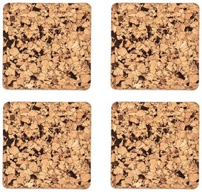 Korkové podtácky v prírodnej farbe v súprave 4 ks Querco – ZicZac