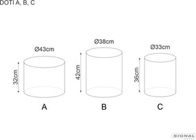 SI Doti A Sametový taburet škorica