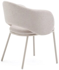 Krémovobiele čalúnené jedálenské kreslo Maina – Kave Home